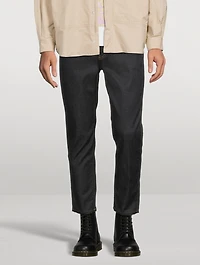 Cotton-Blend Slim-Fit Jeans With Belt