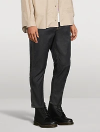Cotton-Blend Slim-Fit Jeans With Belt