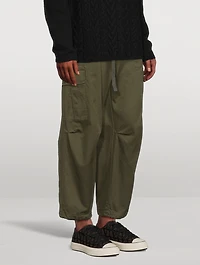 Cotton Straight-Leg Cargo Pants With Belt