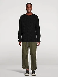 Cotton Straight-Leg Cargo Pants With Belt