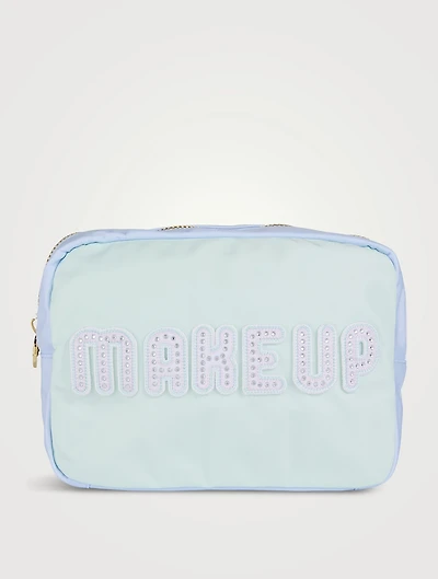 Large Colourblock Nylon Pouch with Makeup Lettering