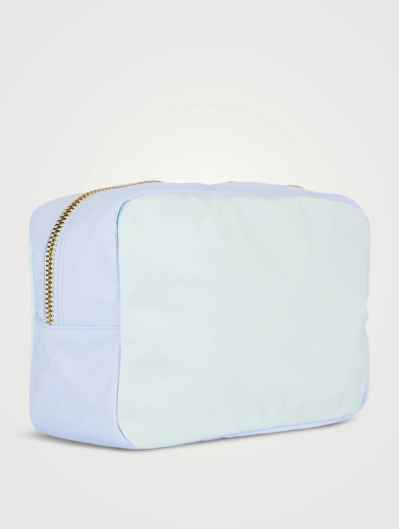 Large Colourblock Nylon Pouch with Makeup Lettering