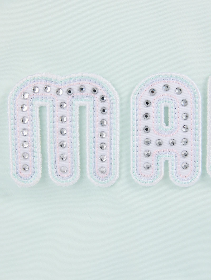 Large Colourblock Nylon Pouch with Makeup Lettering