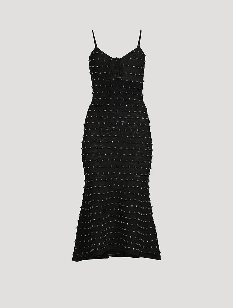 Beaded Knit Midi Dress