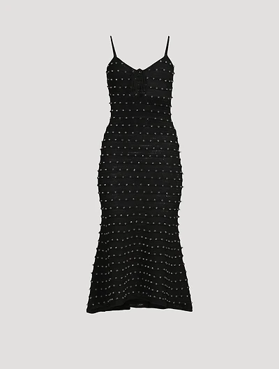 Beaded Knit Midi Dress
