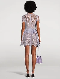 Rose Lace Peplum Mini Dress