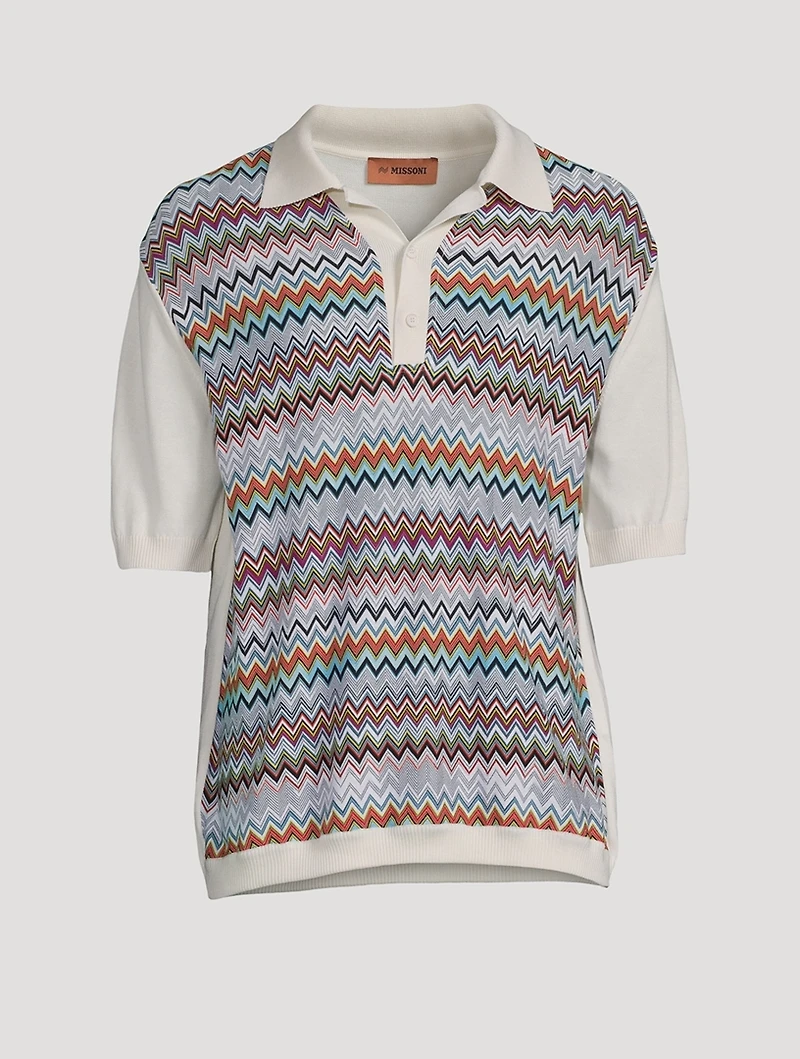 Cotton And Silk Polo Shirt