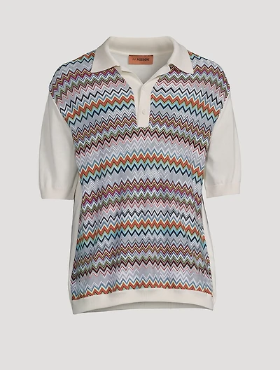 Cotton And Silk Polo Shirt