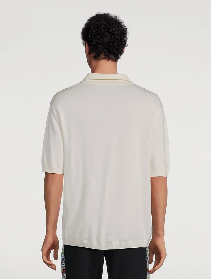 Cotton And Silk Polo Shirt