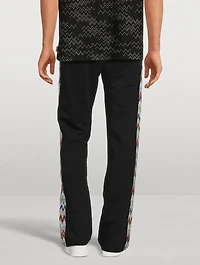 Cotton Fleece Pants With Chevron Insert