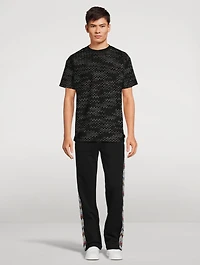 Cotton Fleece Pants With Chevron Insert