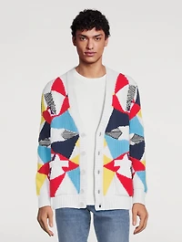 Cotton-Blend V-Neck Cardigan