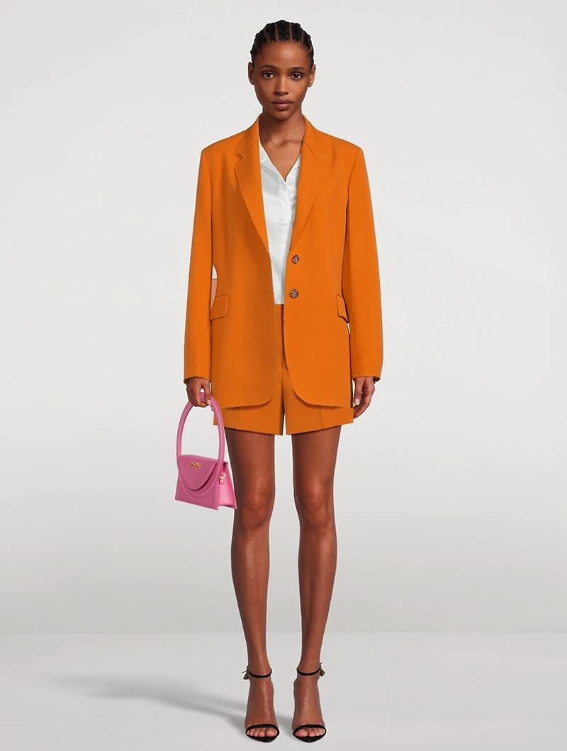 Oversized Raw-Edge Blazer
