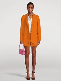 Oversized Raw-Edge Blazer