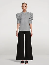 Ruched Puff Sleeve Shirt