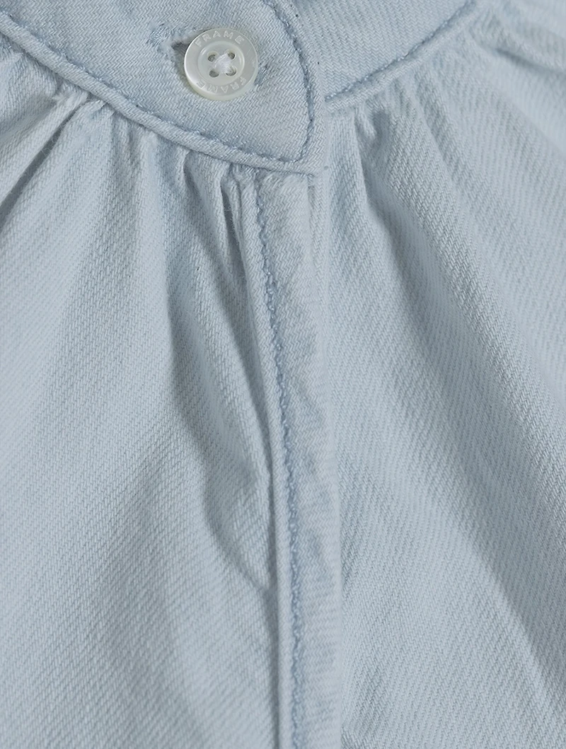 Ruffled Denim Blouse