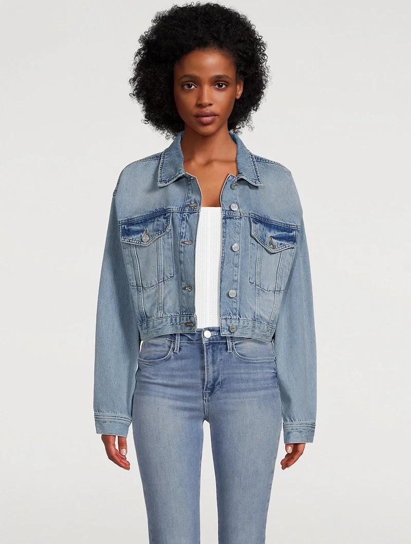 Le Cropped Oversized Denim Jacket