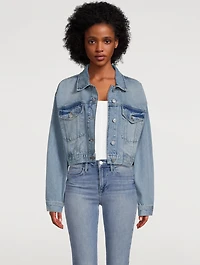 Le Cropped Oversized Denim Jacket