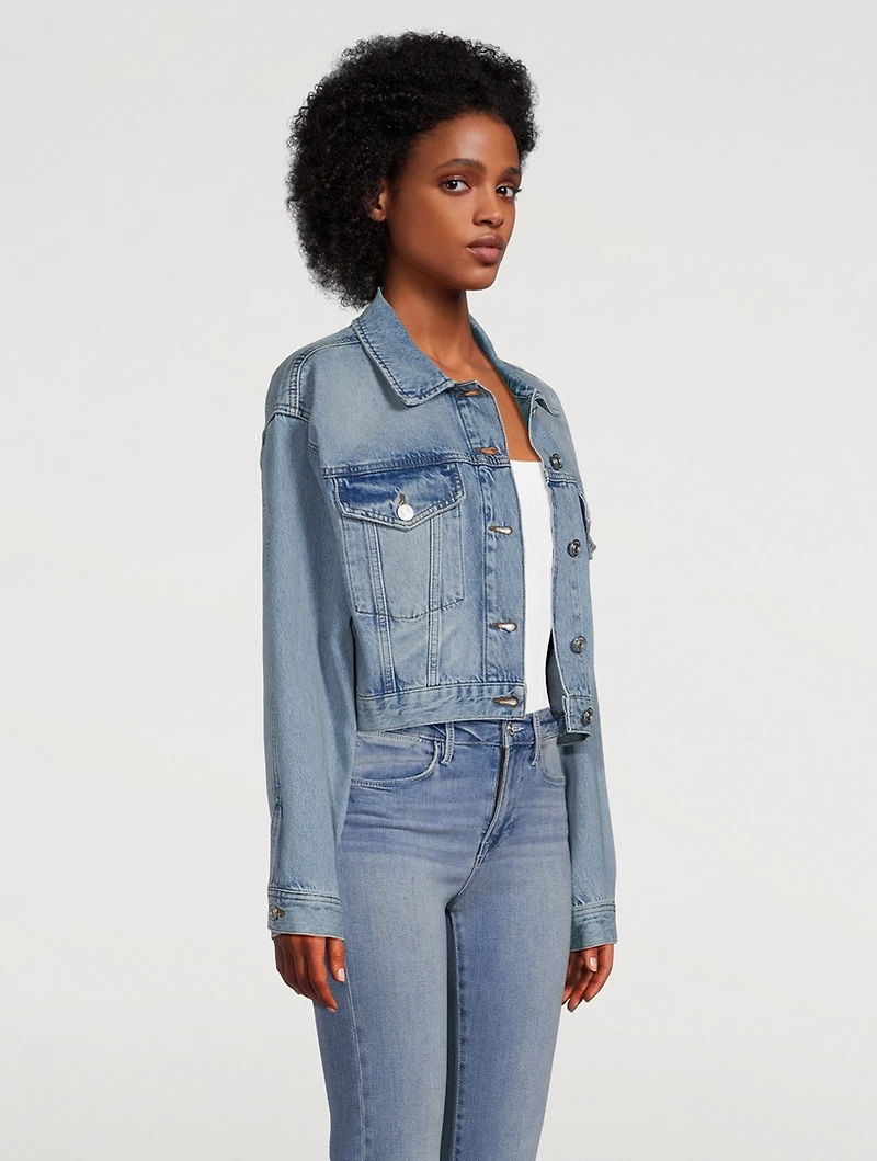 Le Cropped Oversized Denim Jacket