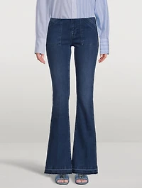 Le High Trapunto Stitch Flare Jeans