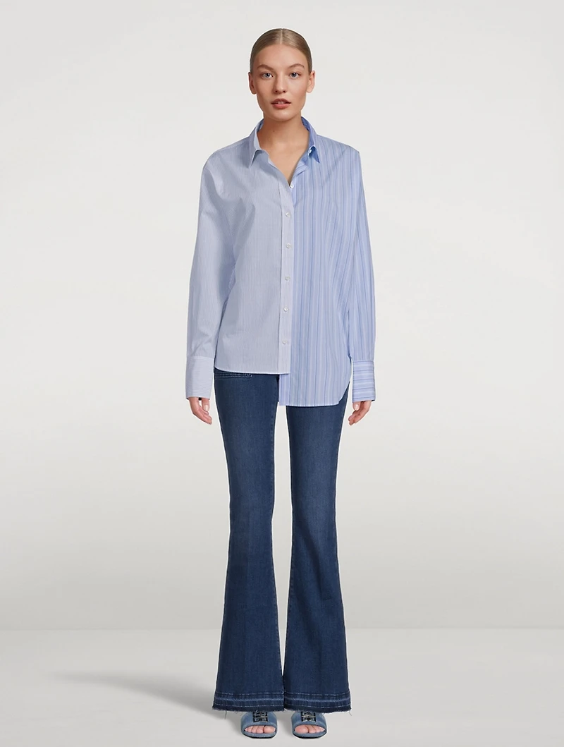 Le High Trapunto Stitch Flare Jeans