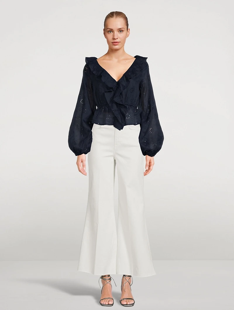 Le Palazzo Cropped Wide-Leg Jeans