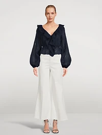 Le Palazzo Cropped Wide-Leg Jeans
