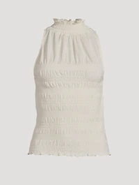 Smocked Knit Halter Top