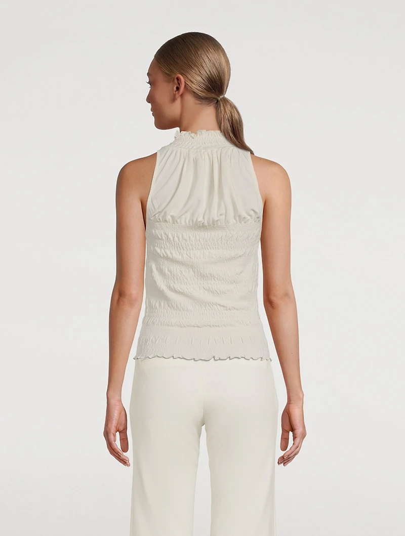 Smocked Knit Halter Top
