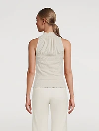 Smocked Knit Halter Top