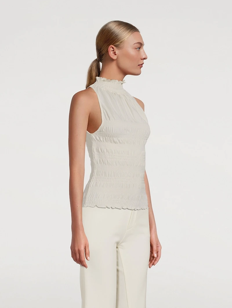 Smocked Knit Halter Top