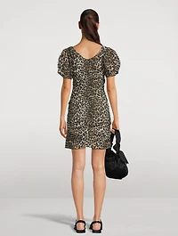 Poplin Mini Dress Leopard Print