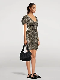 Poplin Mini Dress Leopard Print