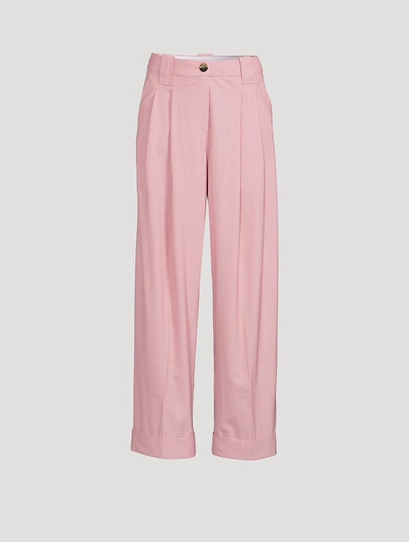 Mid-Rise Straight-Leg Trousers