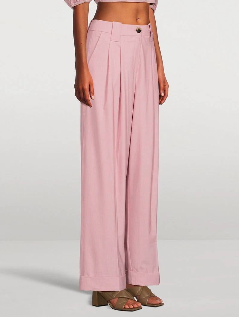 Mid-Rise Straight-Leg Trousers