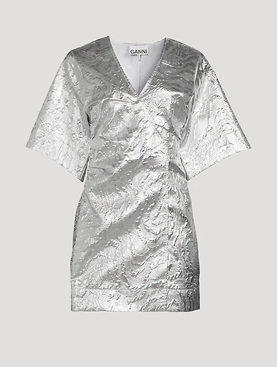 Metallic Jacquard Mini Dress