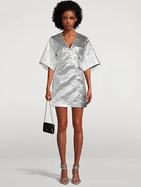 Metallic Jacquard Mini Dress
