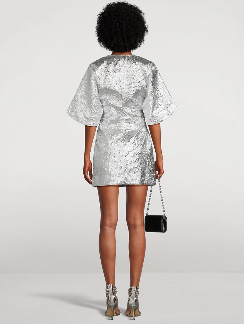 Metallic Jacquard Mini Dress