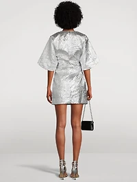 Metallic Jacquard Mini Dress