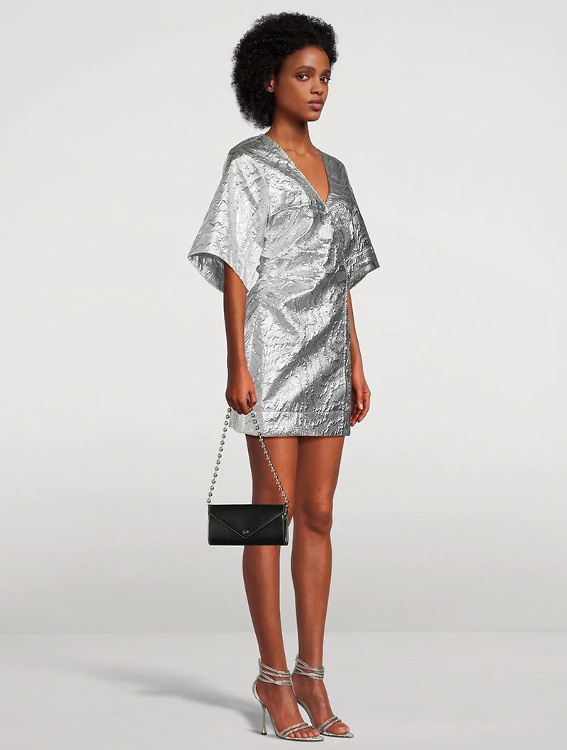 Metallic Jacquard Mini Dress