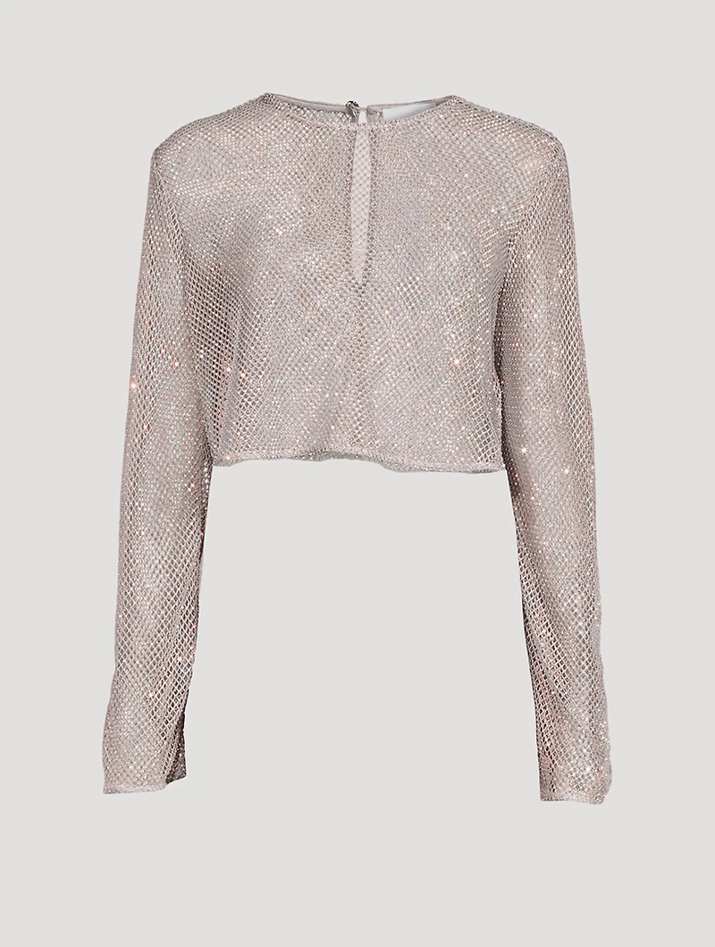Embellished Mesh Top