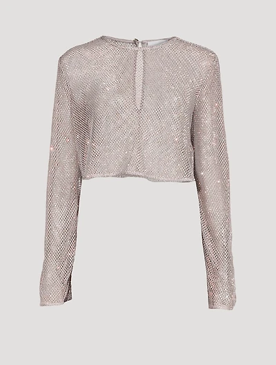 Embellished Mesh Top