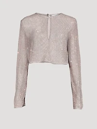 Embellished Mesh Top