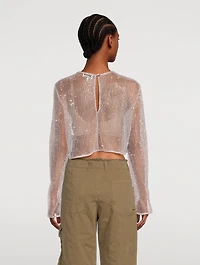 Embellished Mesh Top