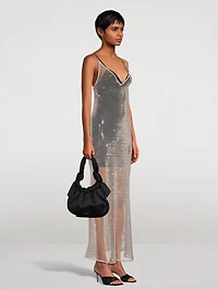 Embellished Mesh Long Dress