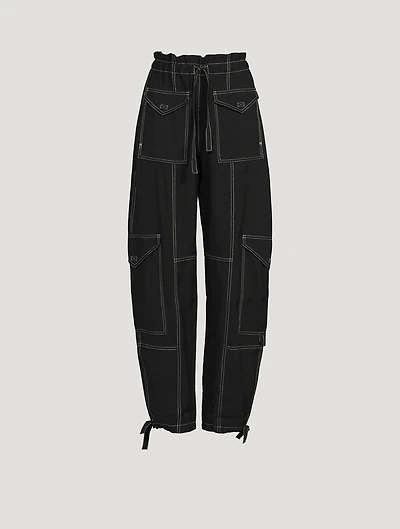 Light Slub High Waist Pocket Pants