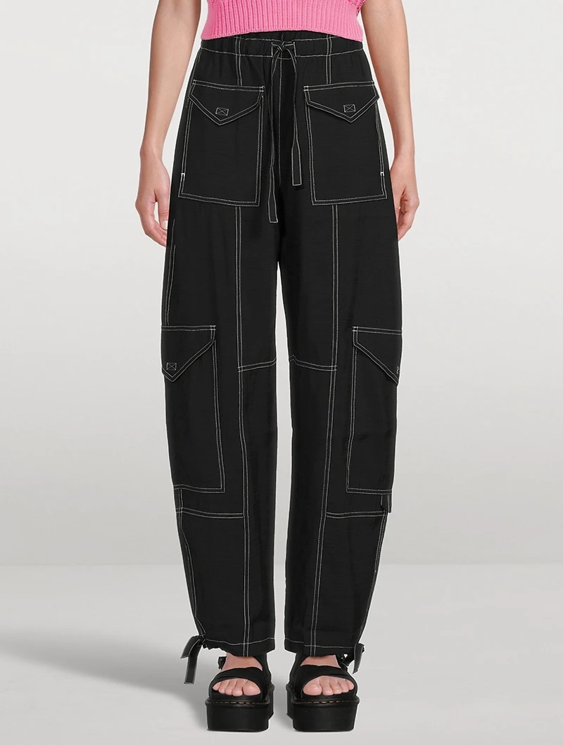 Light Slub High Waist Pocket Pants