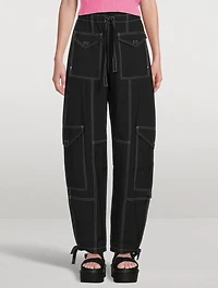 Light Slub High Waist Pocket Pants