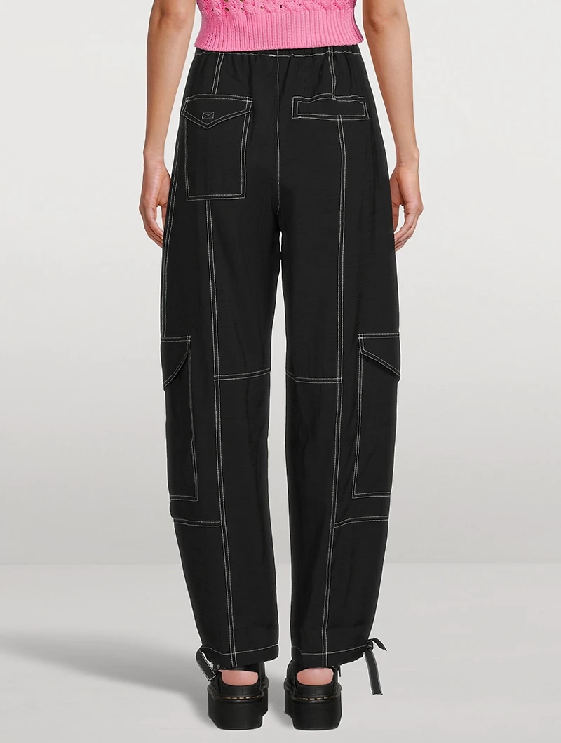 Light Slub High Waist Pocket Pants