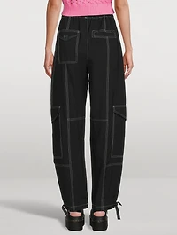 Light Slub High Waist Pocket Pants